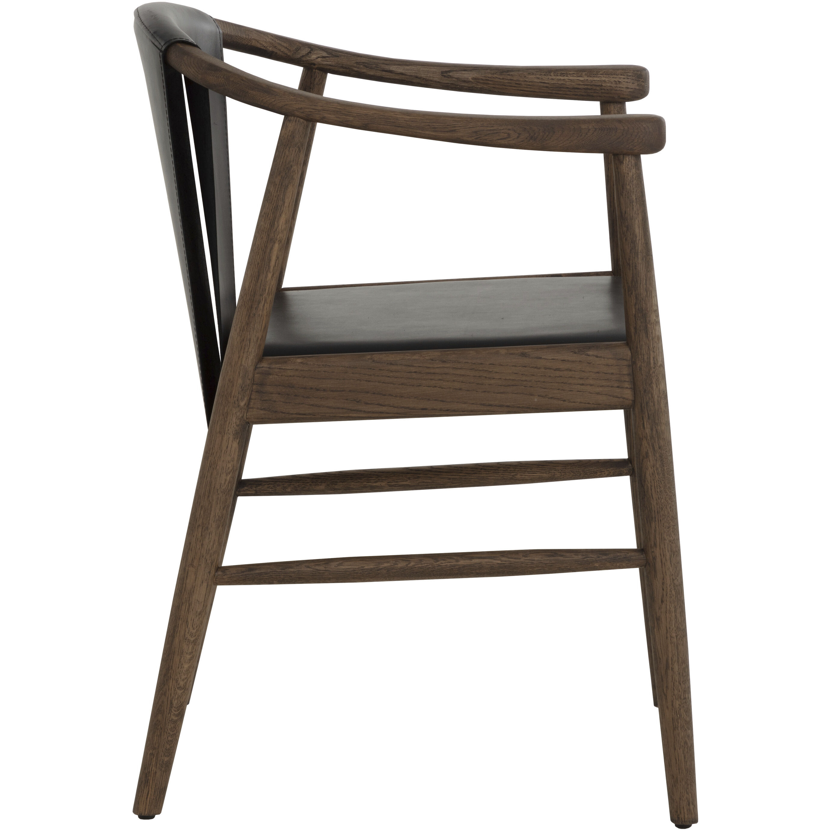 Aran Onyx Leather Dining Armchair